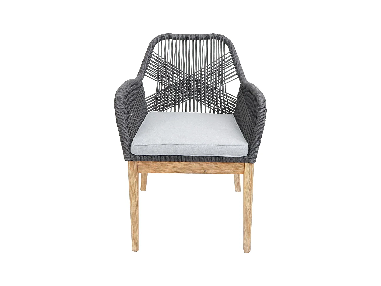 Krzesło ogrodowe MCW-H56b (zestaw 2 sztuk),  ciemnoszary Poduszki jasnoszary