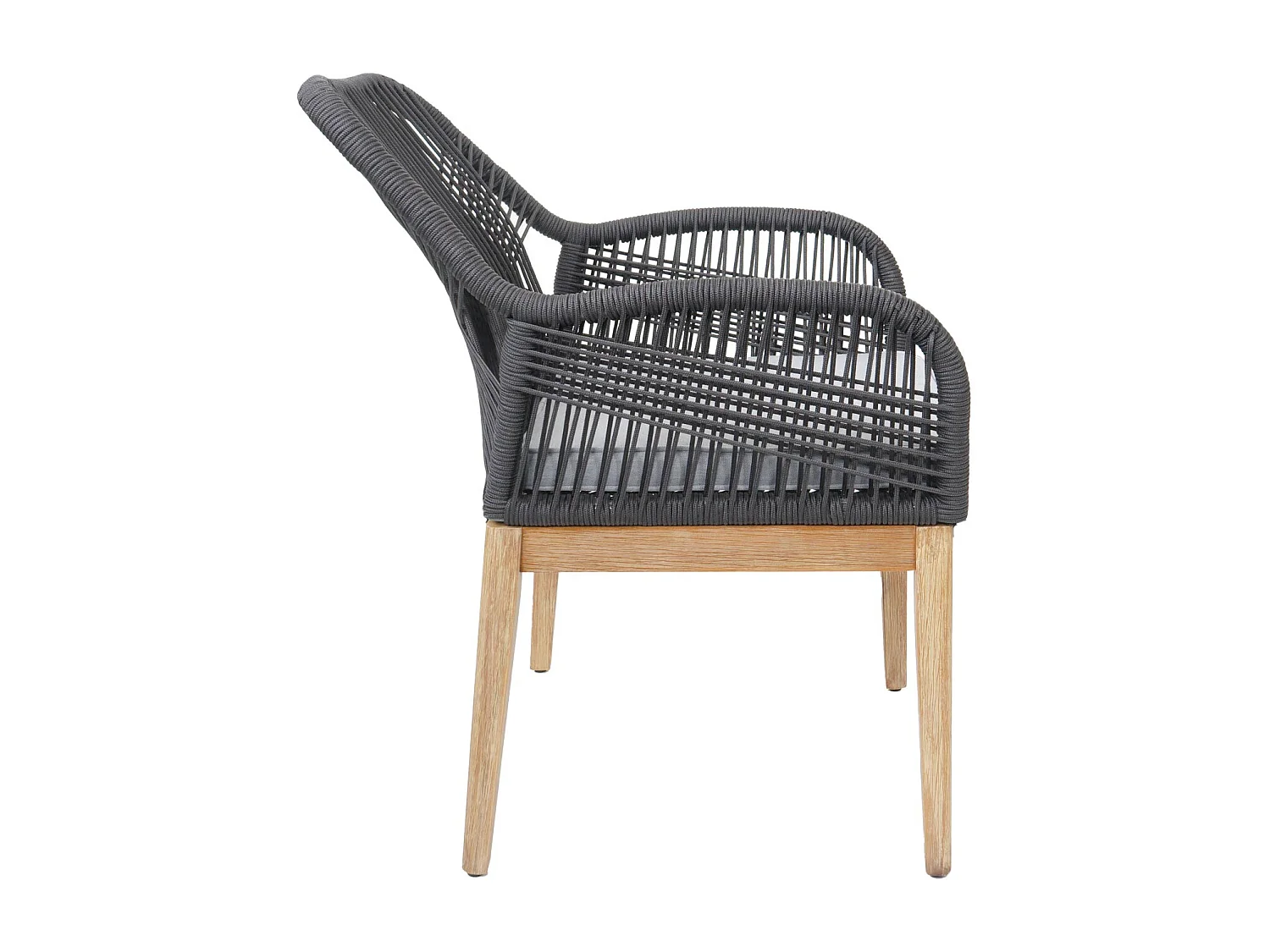 Chaise de jardin MCW-H56b (lot de 2),  gris foncé coussin gris clair