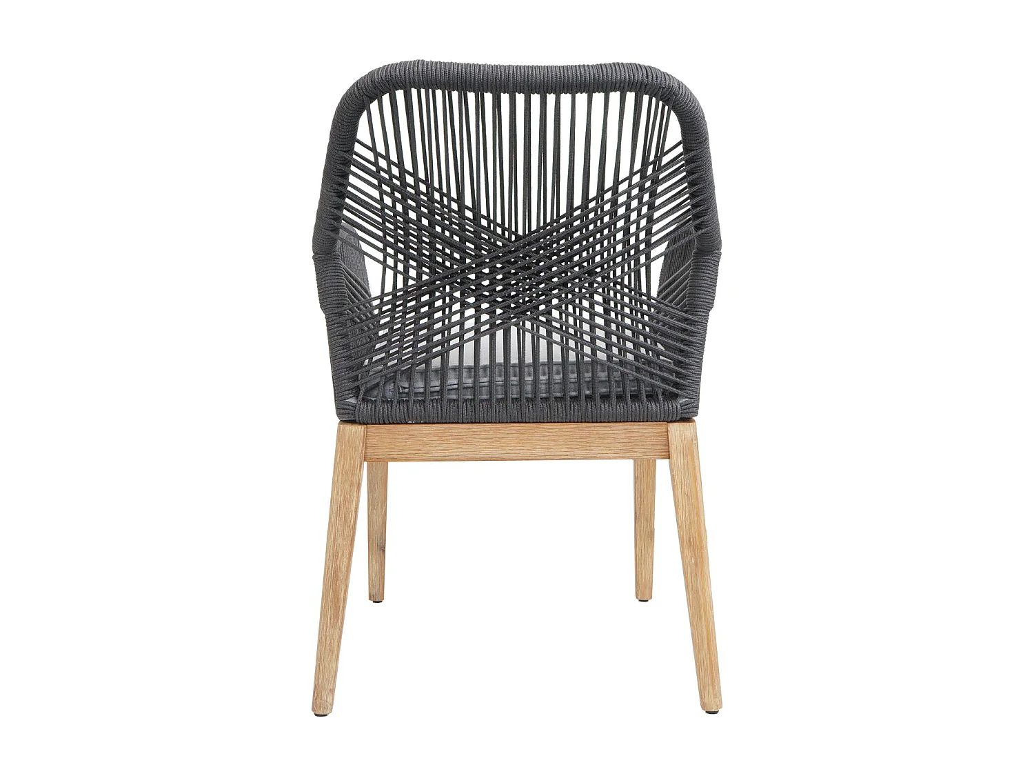 Chaise de jardin MCW-H56b (lot de 2),  gris foncé coussin gris clair