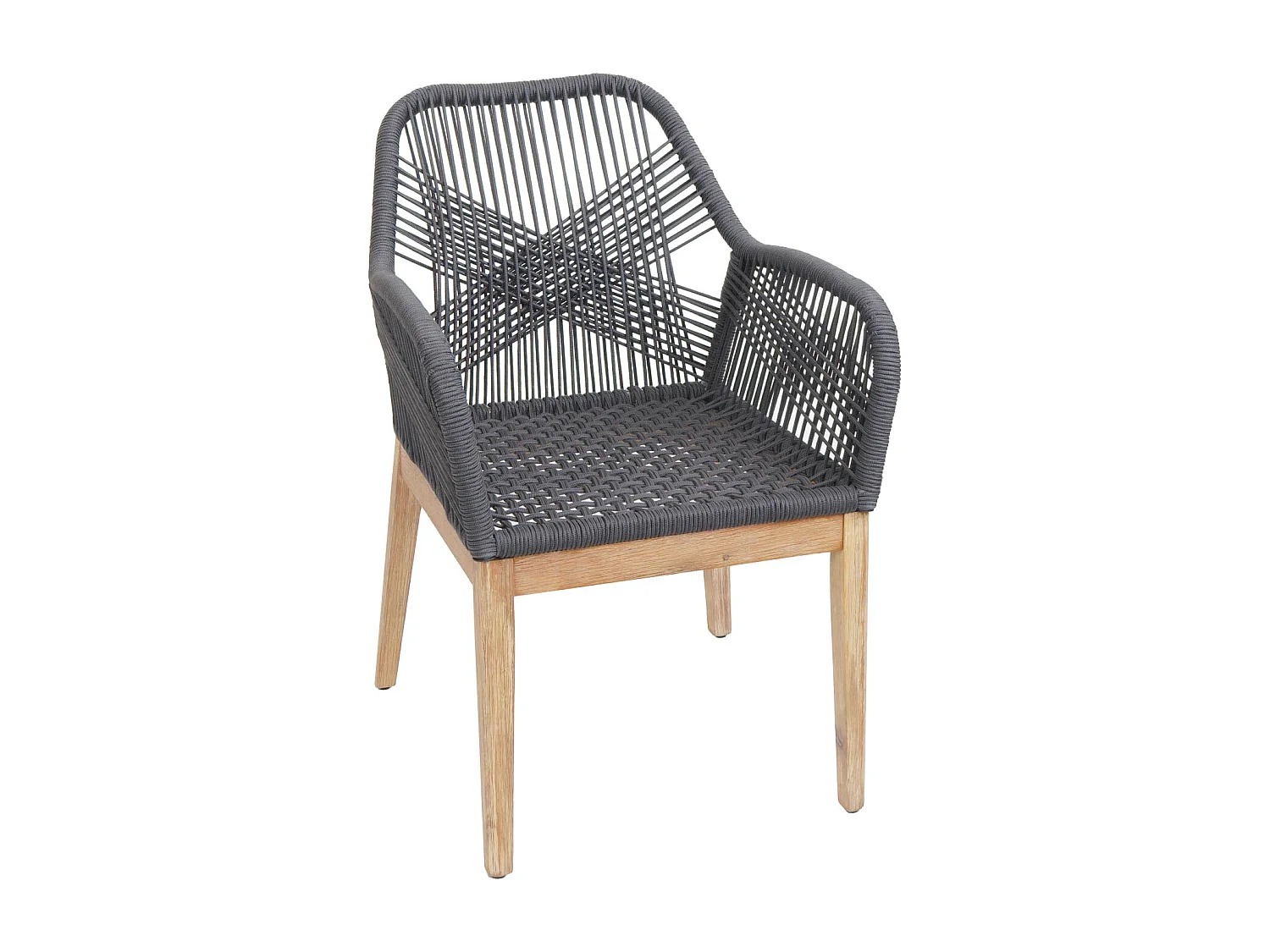 Chaise de jardin MCW-H56b (lot de 2),  gris foncé coussin gris clair