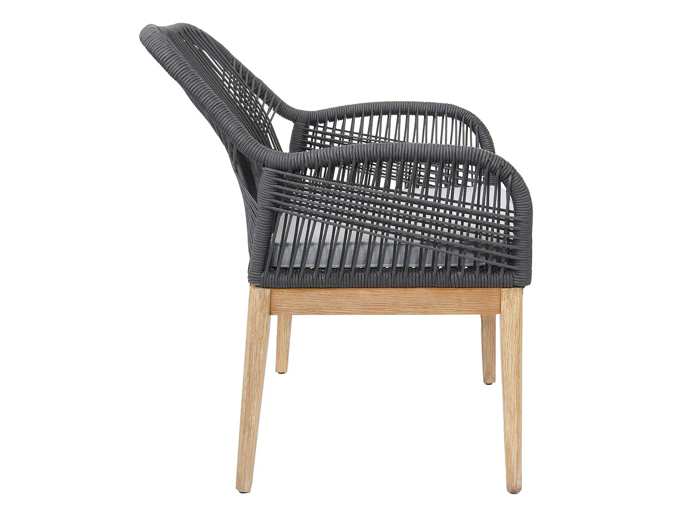 Chaise de jardin MCW-H56b (lot de 2),  gris foncé coussin gris clair