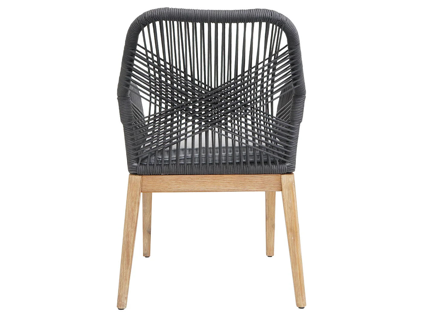 Chaise de jardin MCW-H56b (lot de 2),  gris foncé coussin gris clair