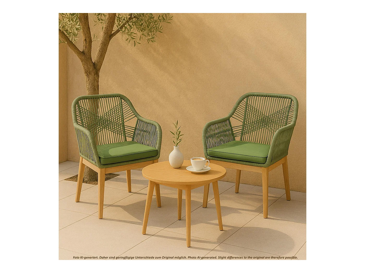 Chaise de jardin MCW-H56b (lot de 2),  vert coussin vert