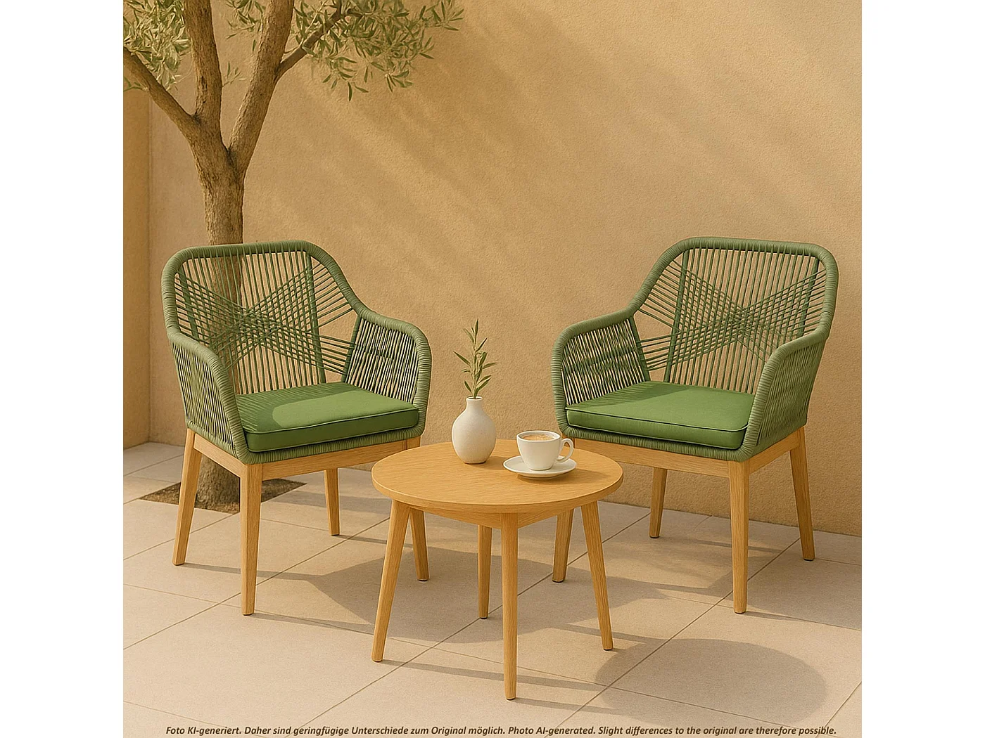 Chaise de jardin MCW-H56b (lot de 2),  vert coussin vert