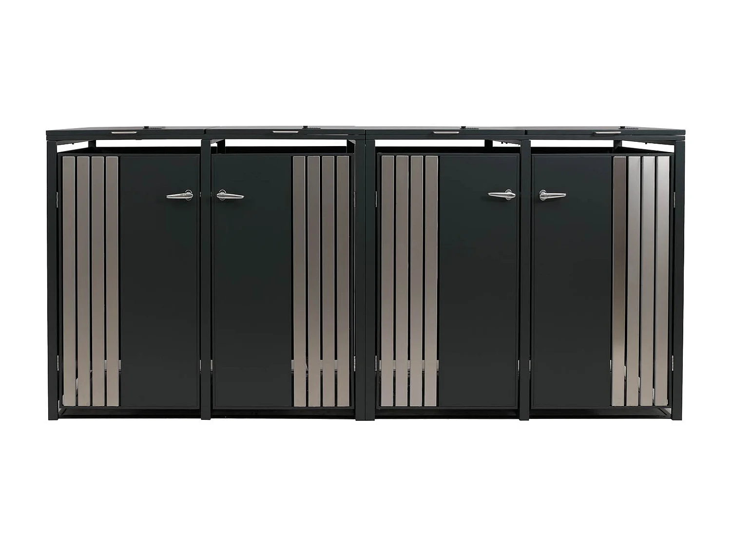 4-delige afvalbakbekleding MCW-O67,  antraciet roestvrij staal