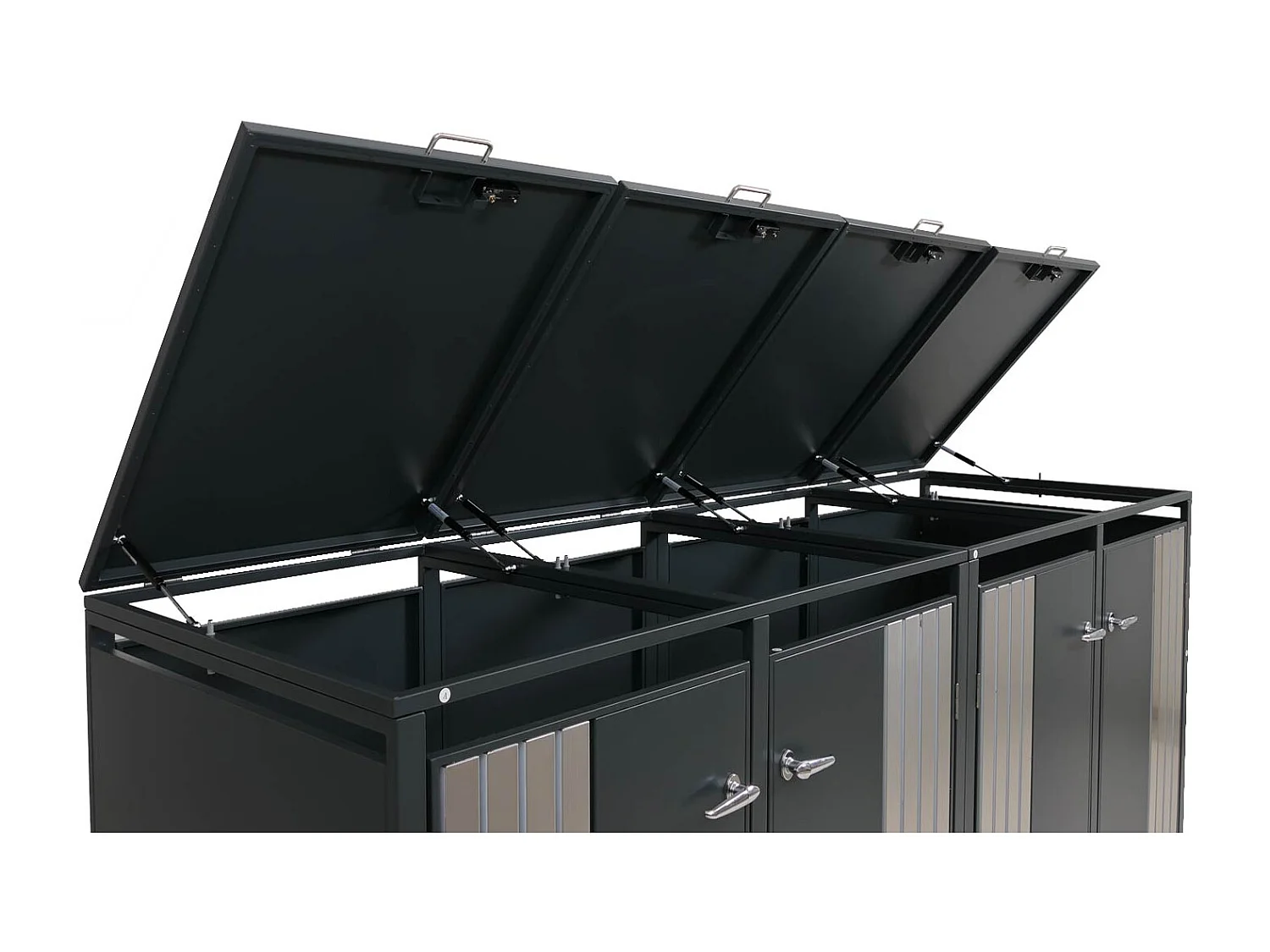 4er-Mülltonnenverkleidung MCW-O67, Anthrazit Edelstahl