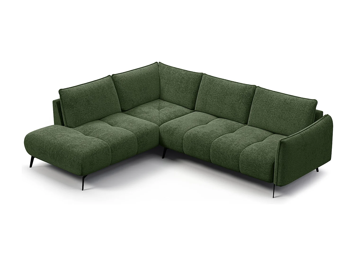 Ecksofa 5-Sitzer links AERA, dunkelgrün