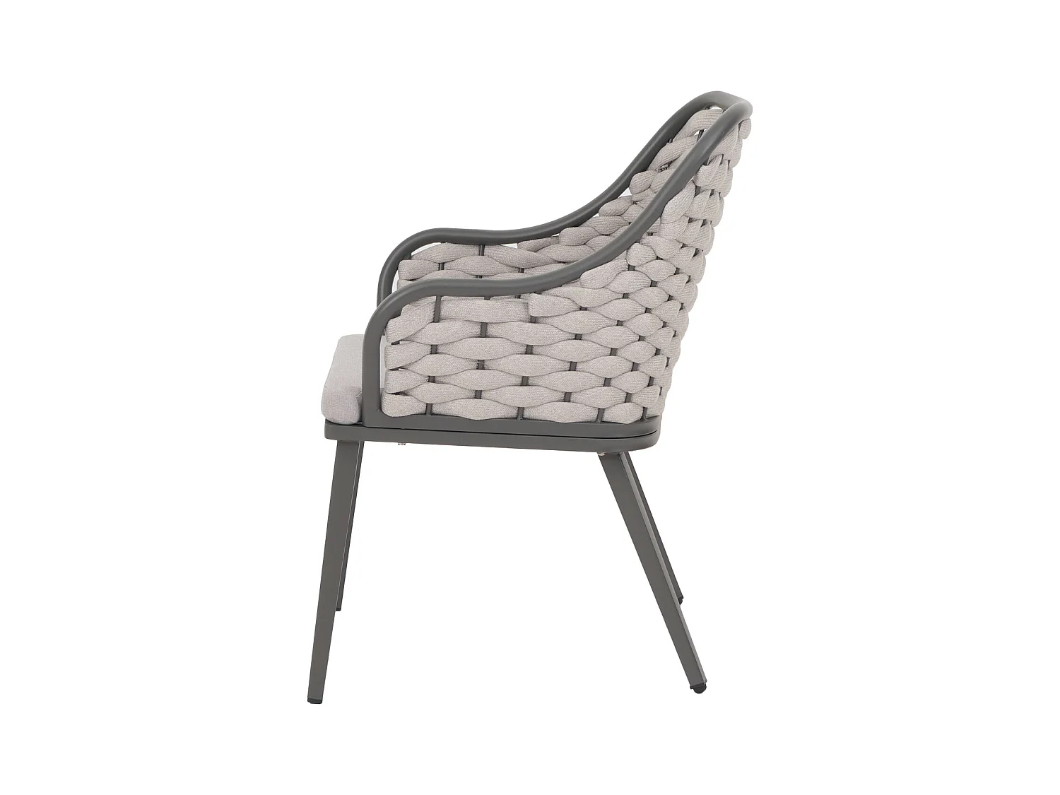 Gartenstuhl MCW-O16 (2er-Set), Hellgrau Kissen hellgrau