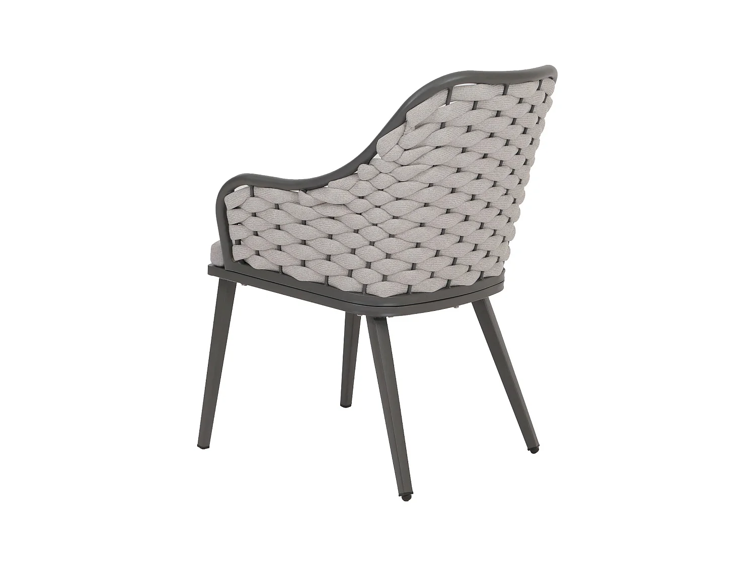 Gartenstuhl MCW-O16 (2er-Set), Hellgrau Kissen hellgrau