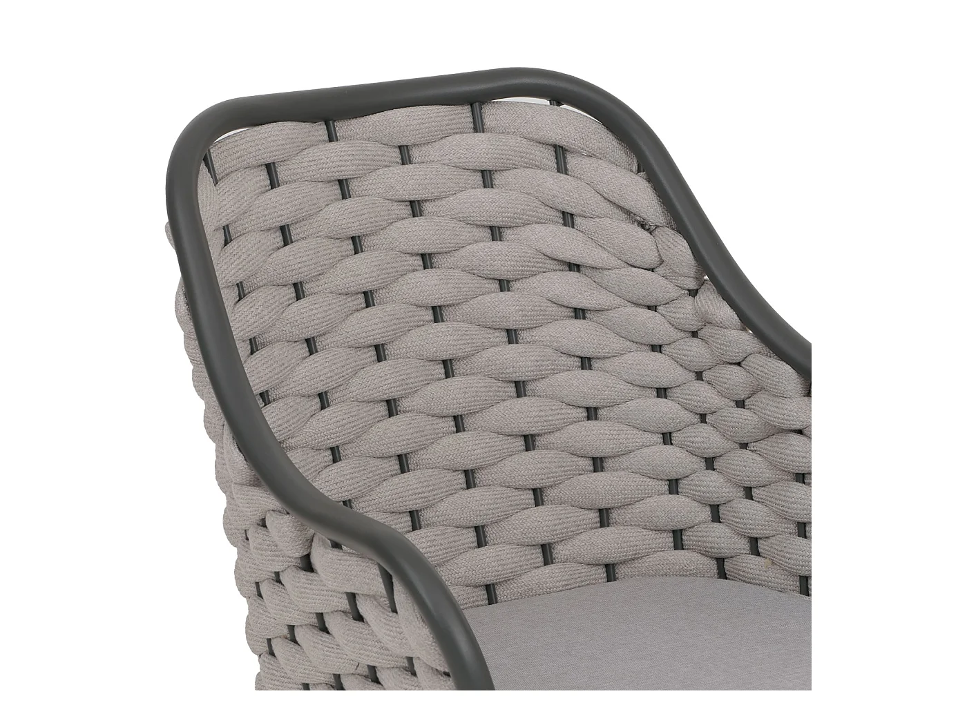 Silla de jardín MCW-O16 (juego de 2),  gris claro Cojín gris claro