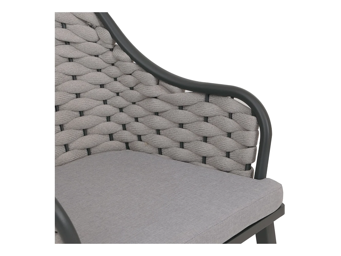 Silla de jardín MCW-O16 (juego de 2),  gris claro Cojín gris claro