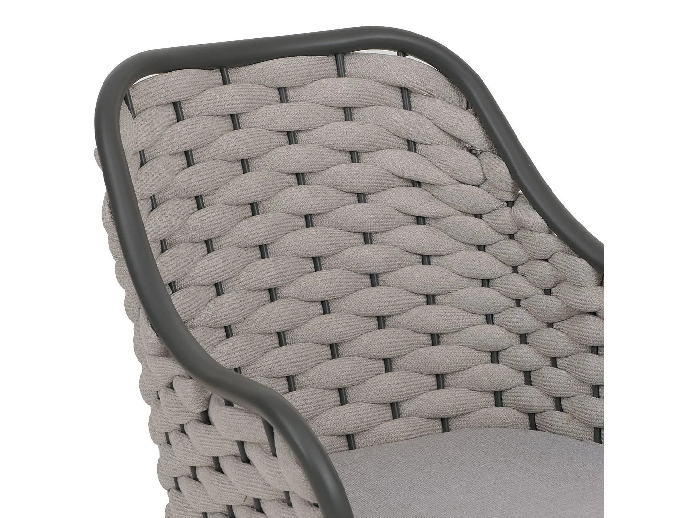 Chaise de jardin MCW-O16 (lot de 2),  gris clair Coussin gris clair