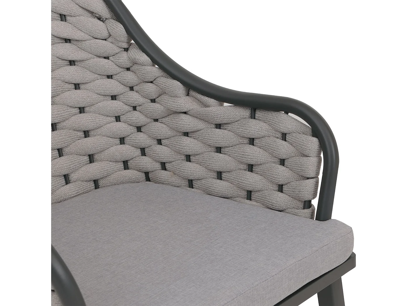 Chaise de jardin MCW-O16 (lot de 2),  gris clair Coussin gris clair