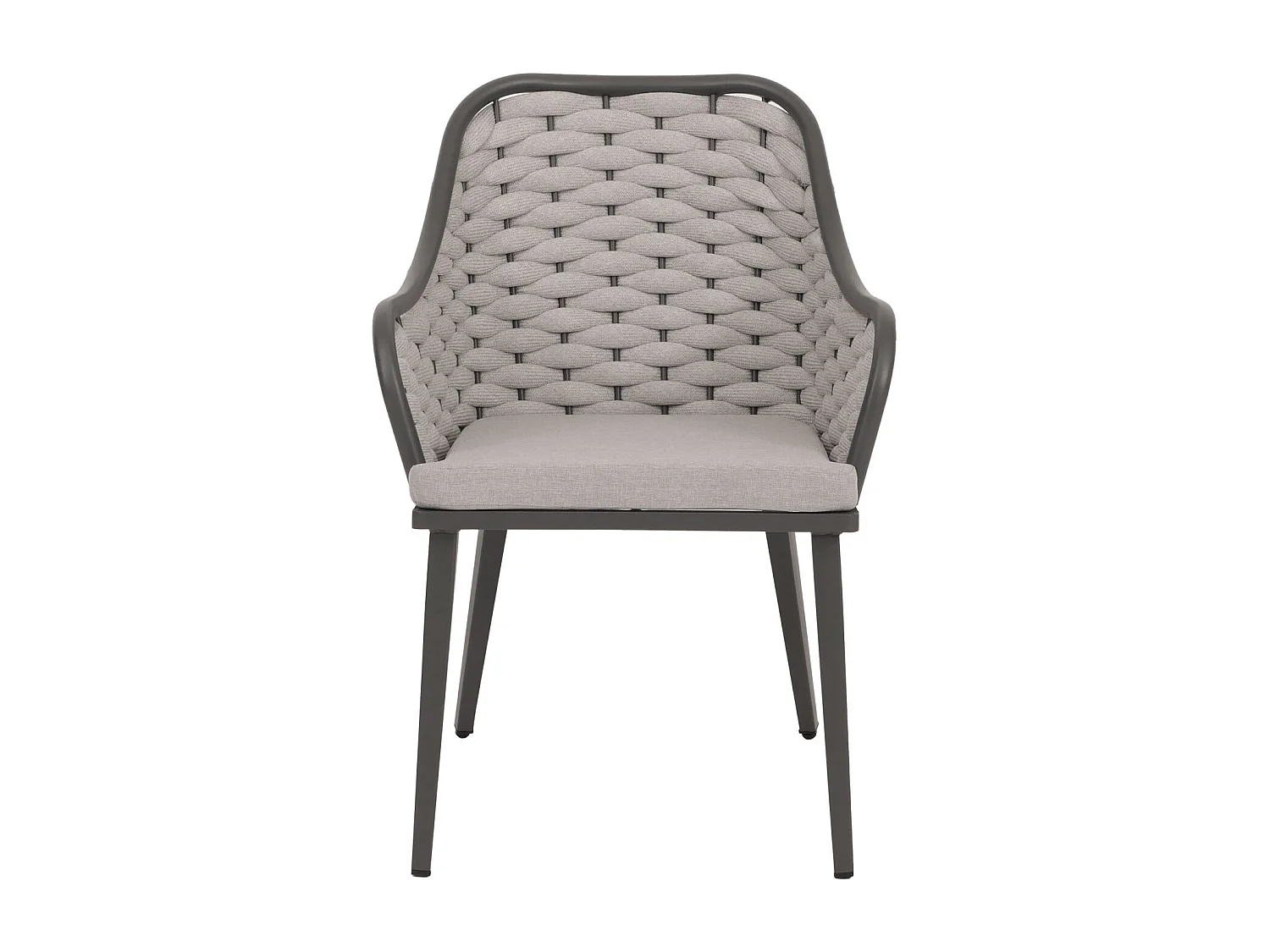 Chaise de jardin MCW-O16 (lot de 2),  gris clair Coussin gris clair