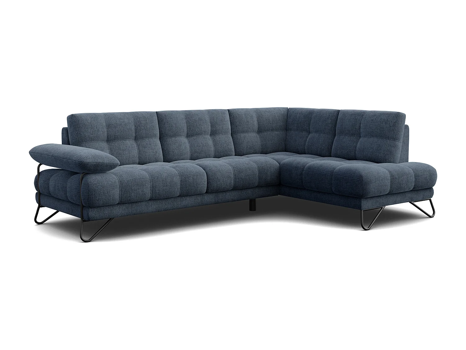 BUBBARA Ecksofa 5-Sitzer rechts, marineblau
