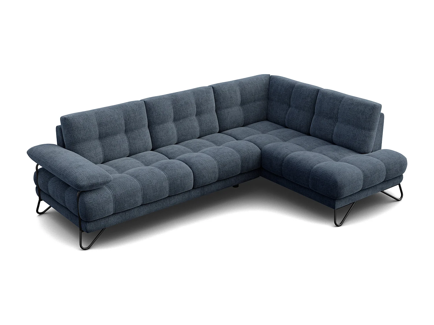 BUBBARA Ecksofa 5-Sitzer rechts, marineblau