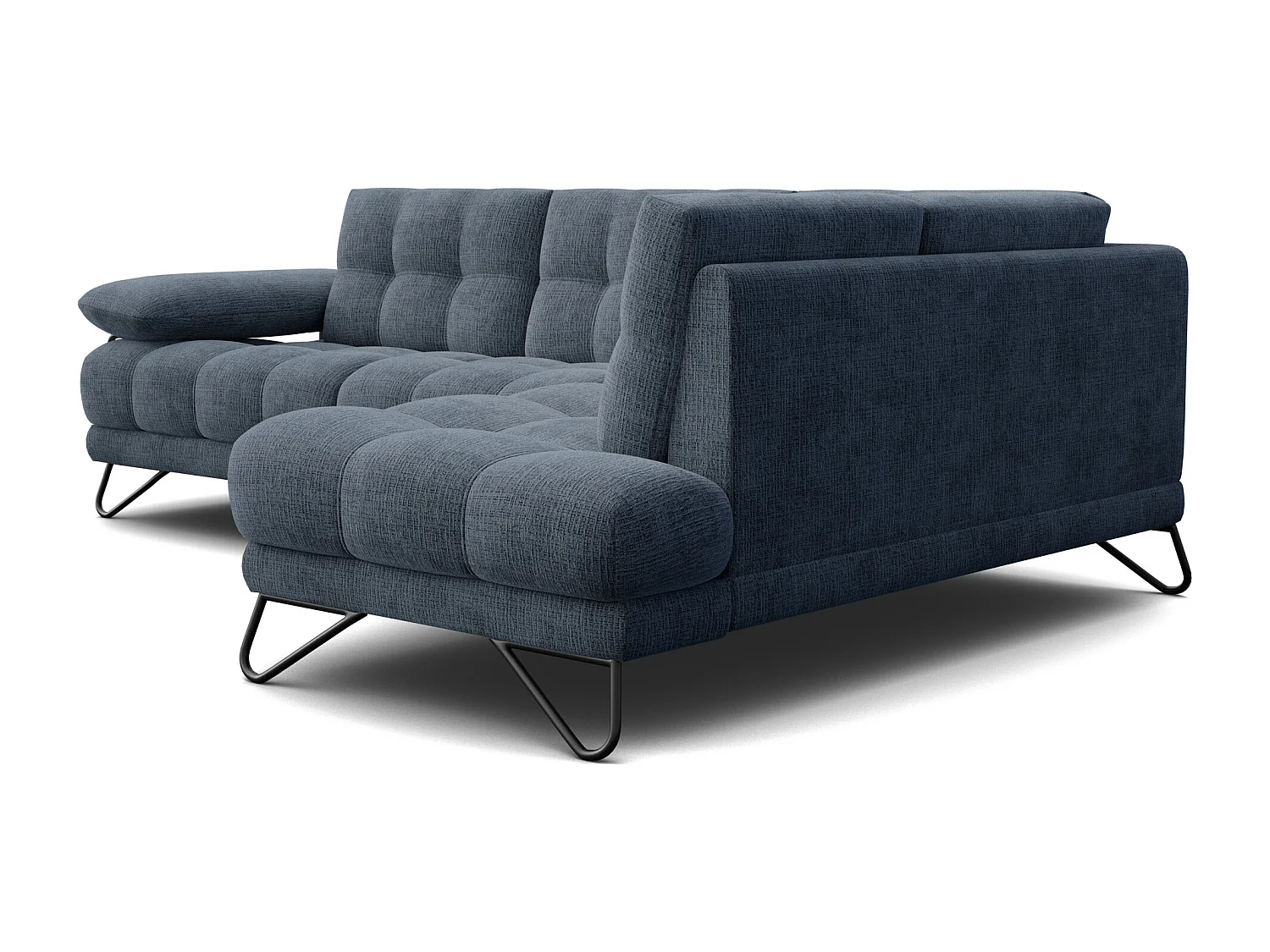 BUBBARA Ecksofa 5-Sitzer rechts, marineblau