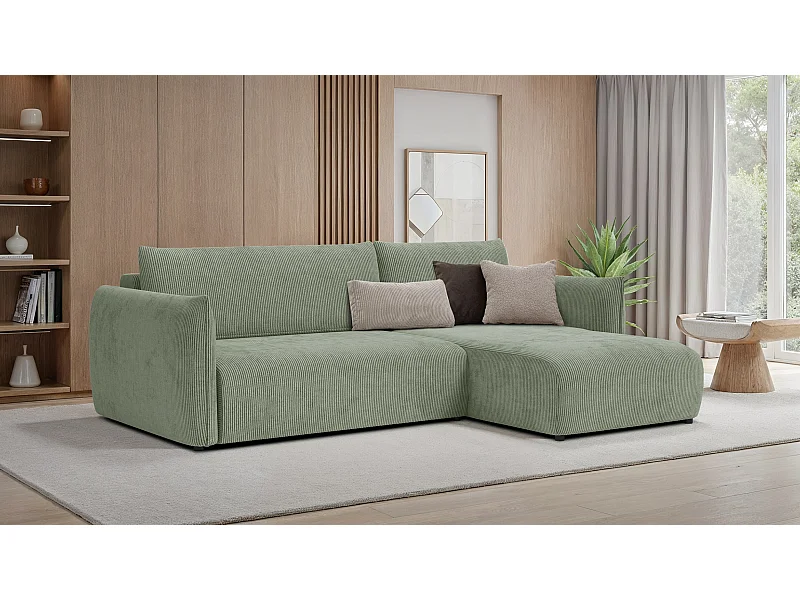 CANAPE D'ANGLE TAUER 3 places, sauge