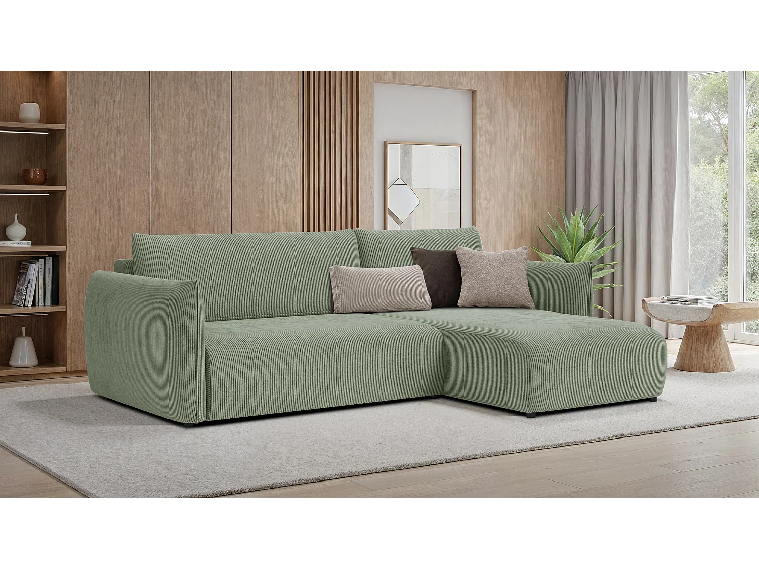 TAUER Ecksofa 3-Sitzer links, mint