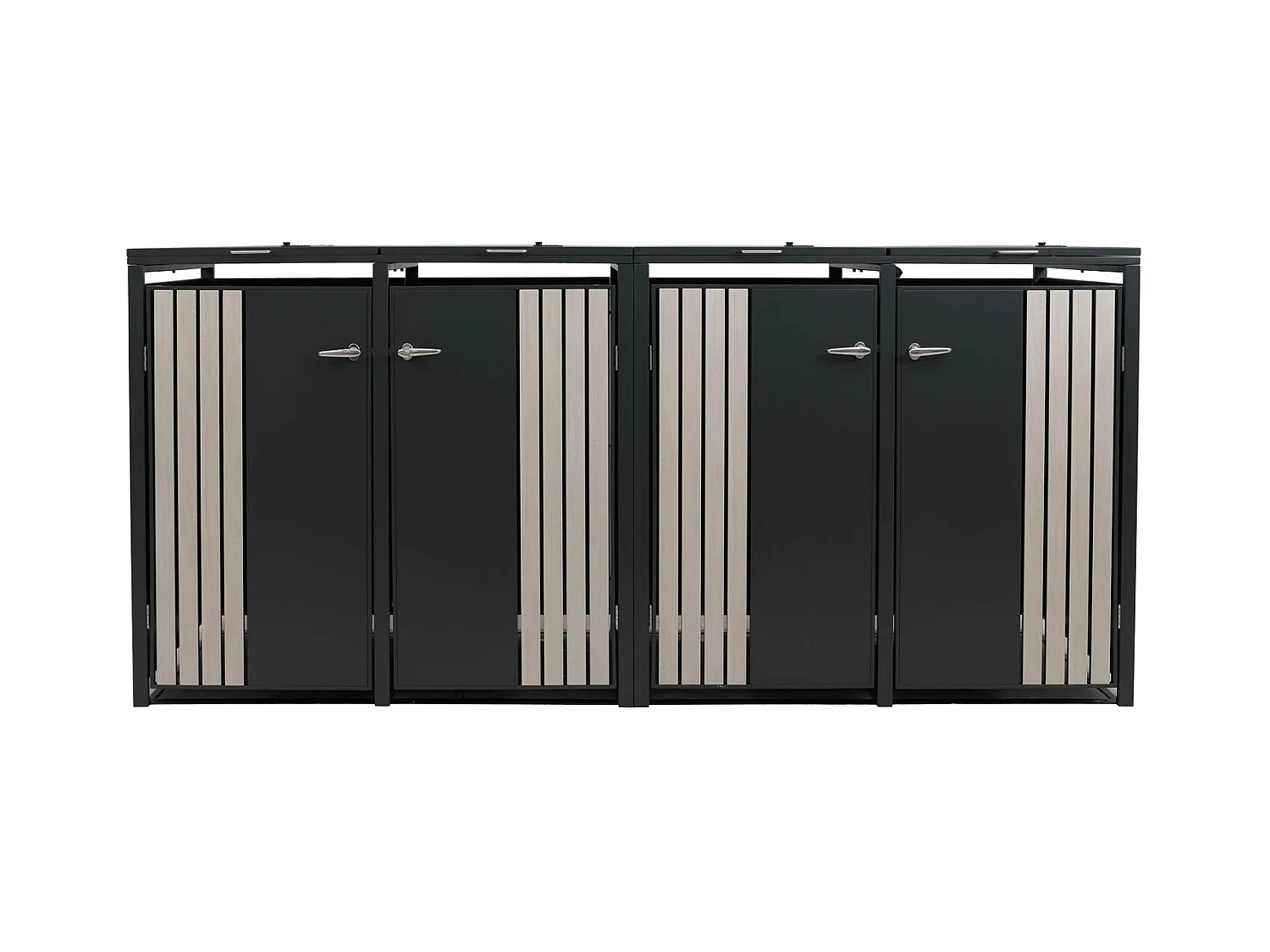 Osłona na 4 pojemniki na śmieci MCW-O67,  antracytowy wygląd drewna jasny