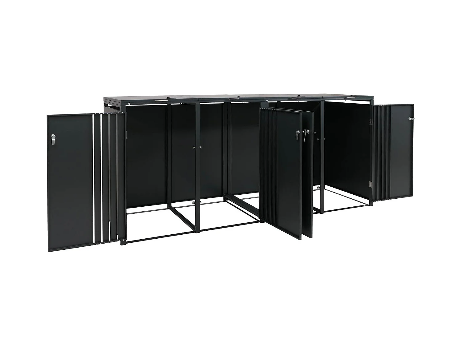 Osłona na 4 pojemniki na śmieci MCW-O67,  antracytowy wygląd drewna jasny