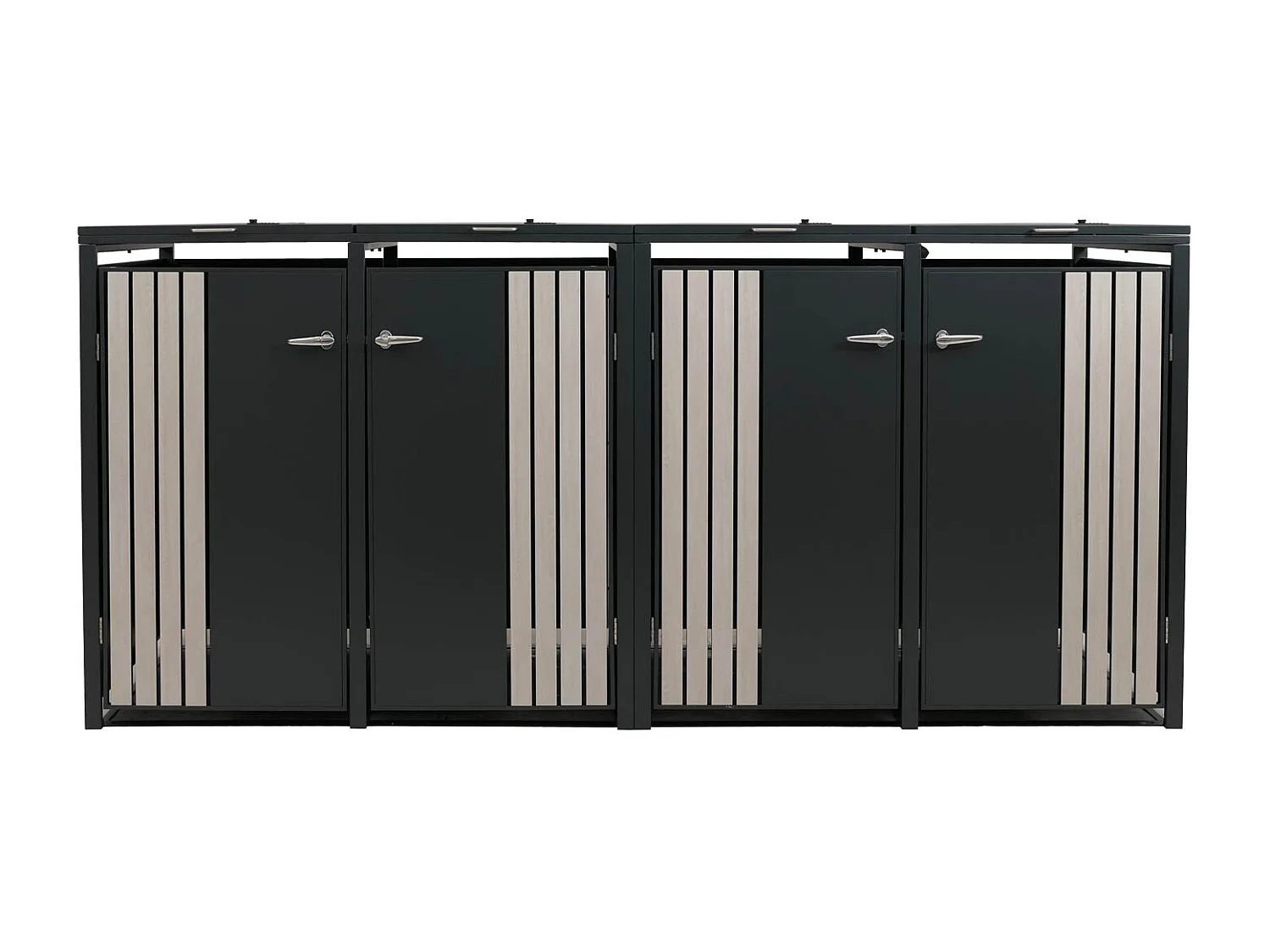 Osłona na 4 pojemniki na śmieci MCW-O67,  antracytowy wygląd drewna jasny