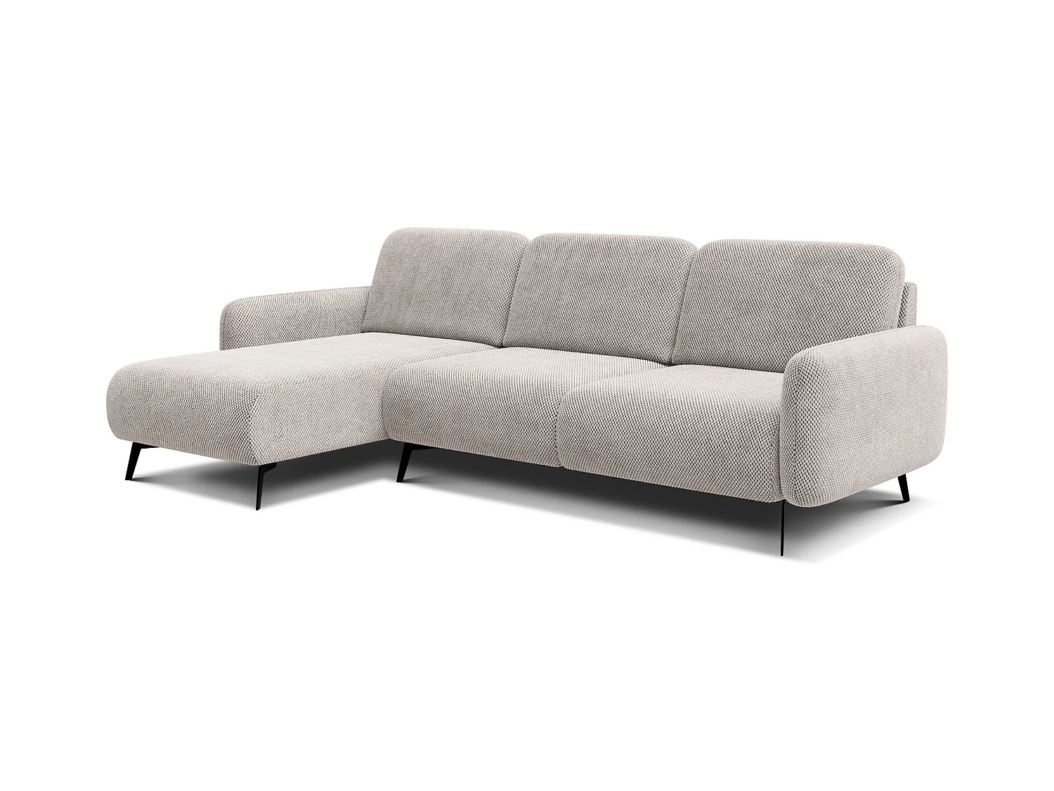 CANAPÉ D'ANGLE FEBE 4 places, tissu beige