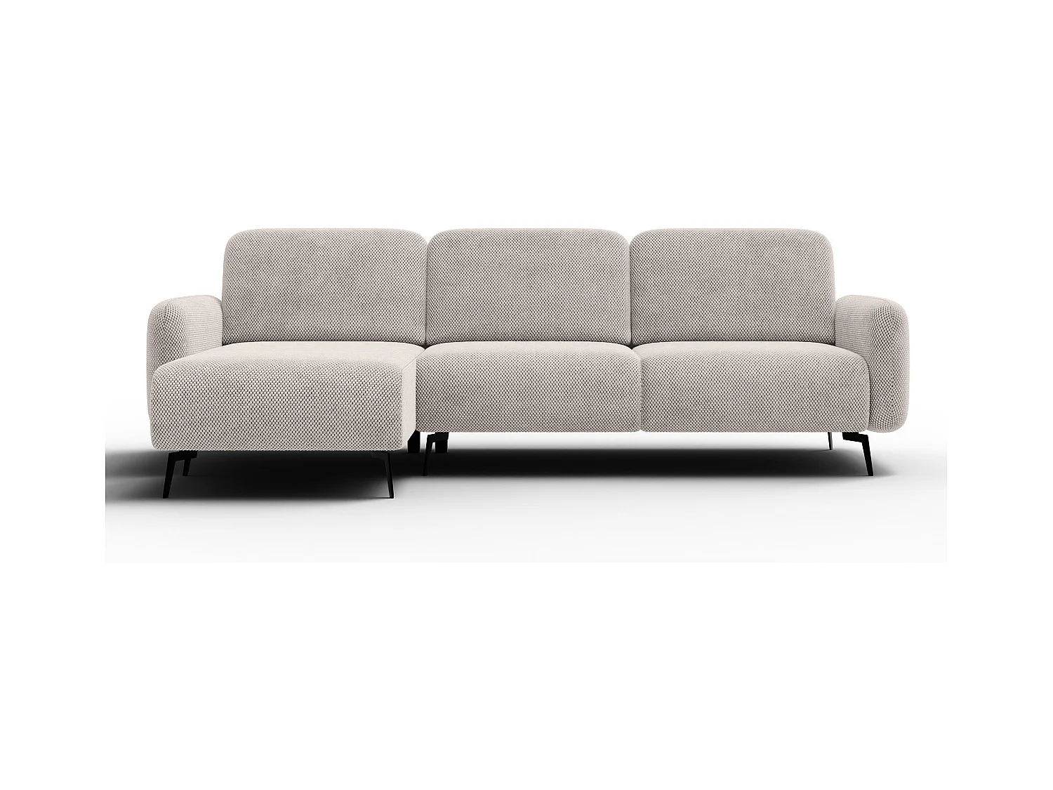 CANAPÉ D'ANGLE FEBE 4 places, tissu beige