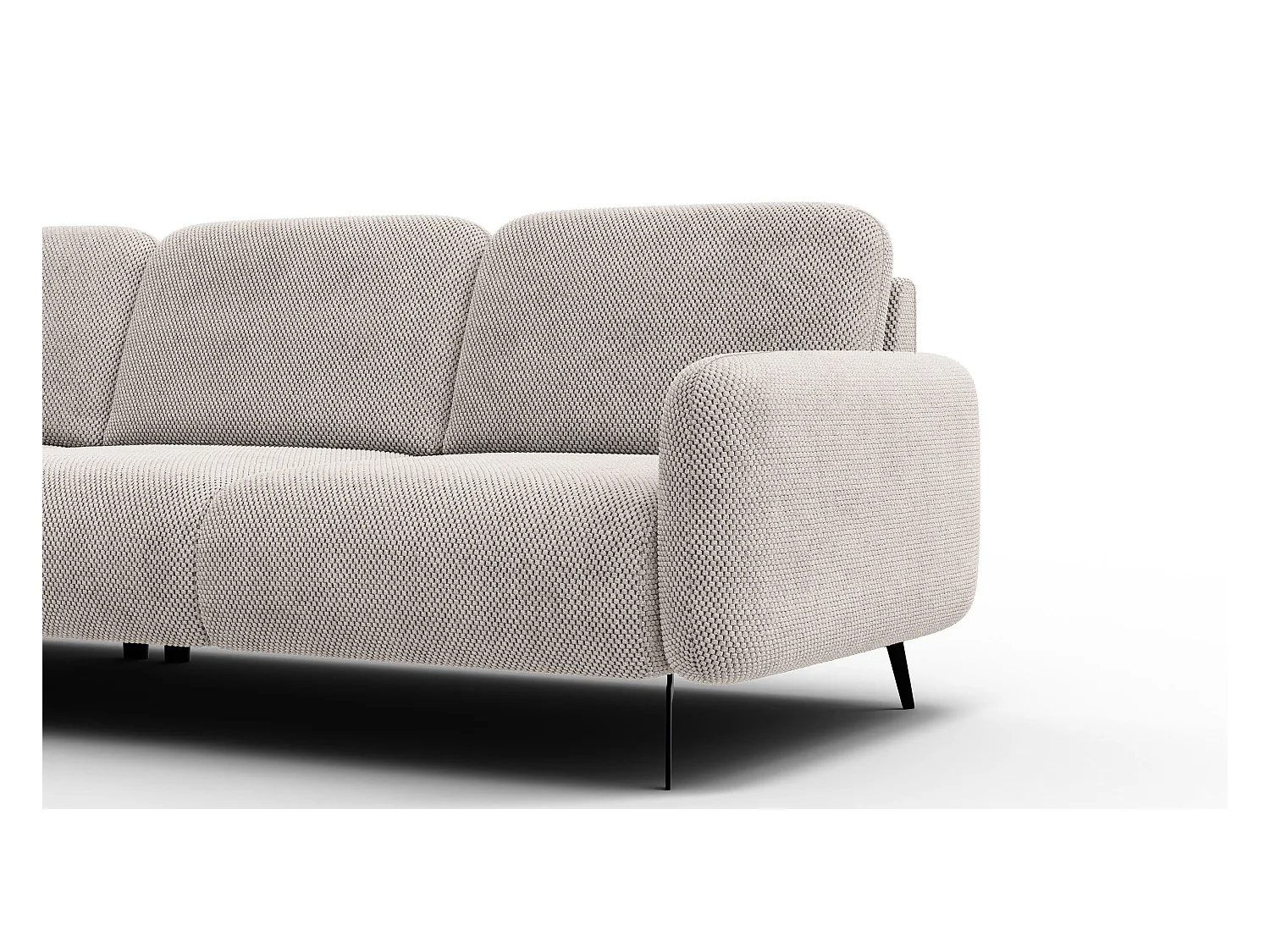 CANAPÉ D'ANGLE FEBE 4 places, tissu beige