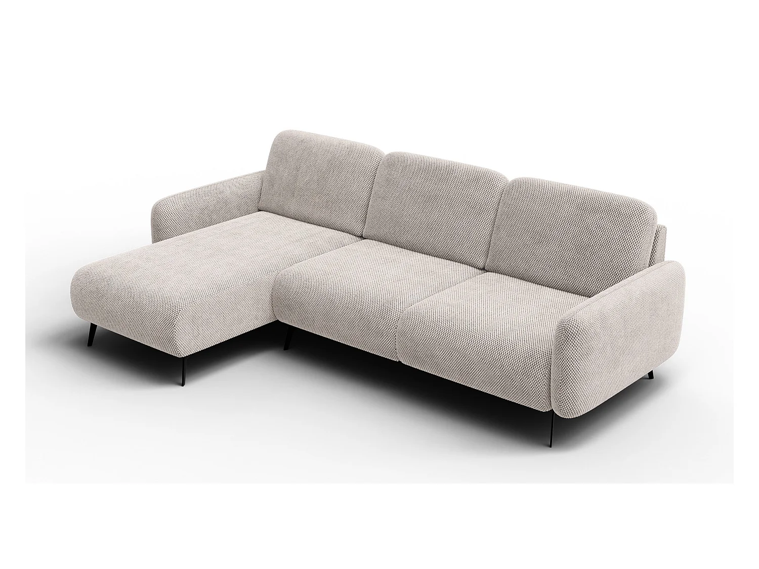 CANAPÉ D'ANGLE FEBE 4 places, tissu beige