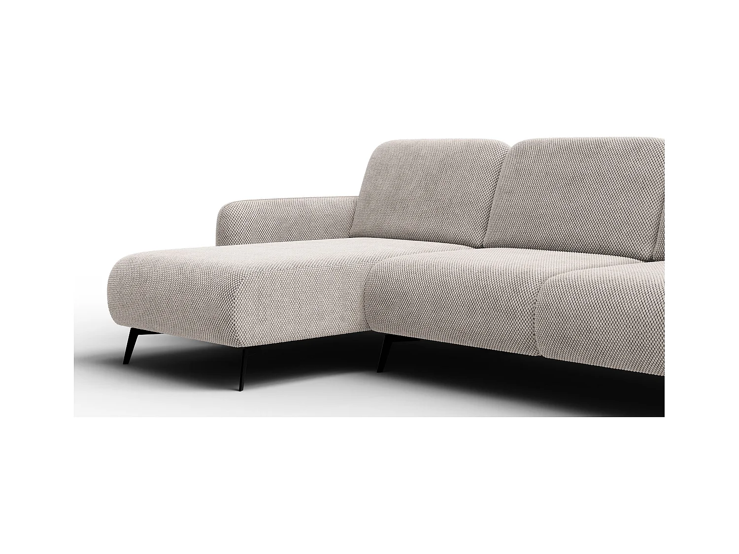 CANAPÉ D'ANGLE FEBE 4 places, tissu beige