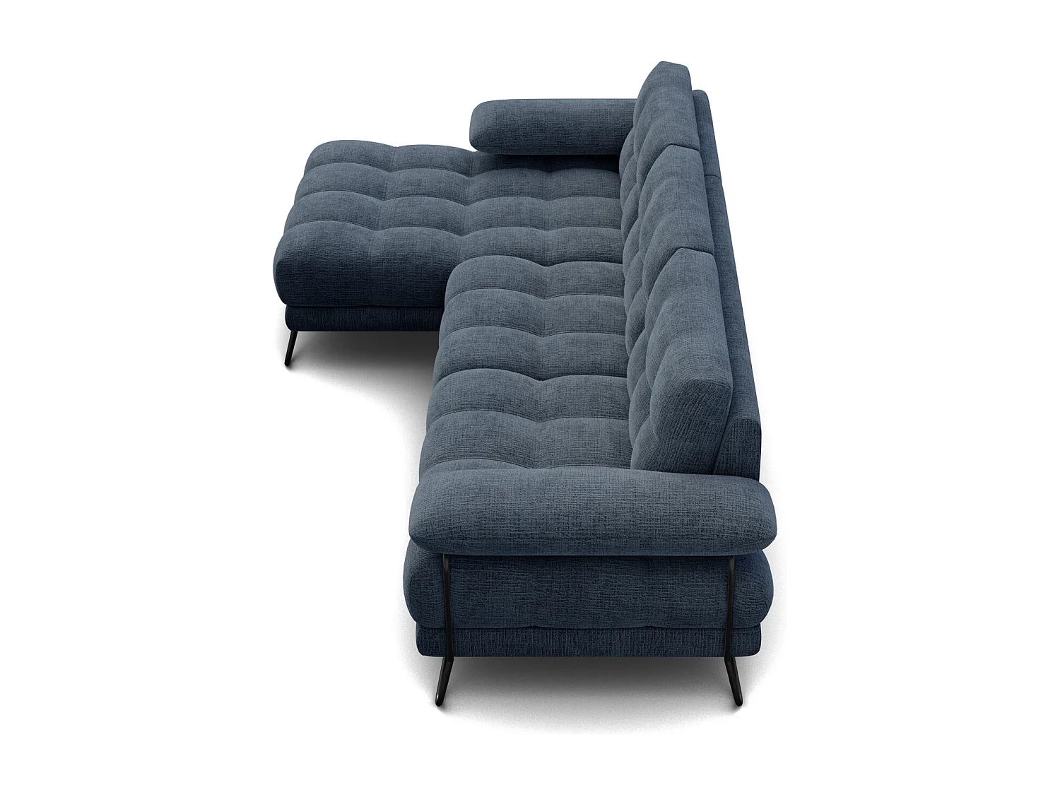 BUBBARA Ecksofa 4-Sitzer links, marineblau