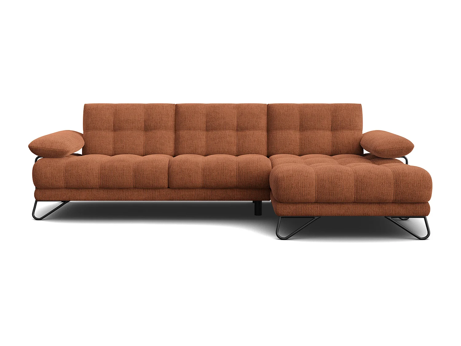 BUBBARA Ecksofa 4-Sitzer rechts, rostrot
