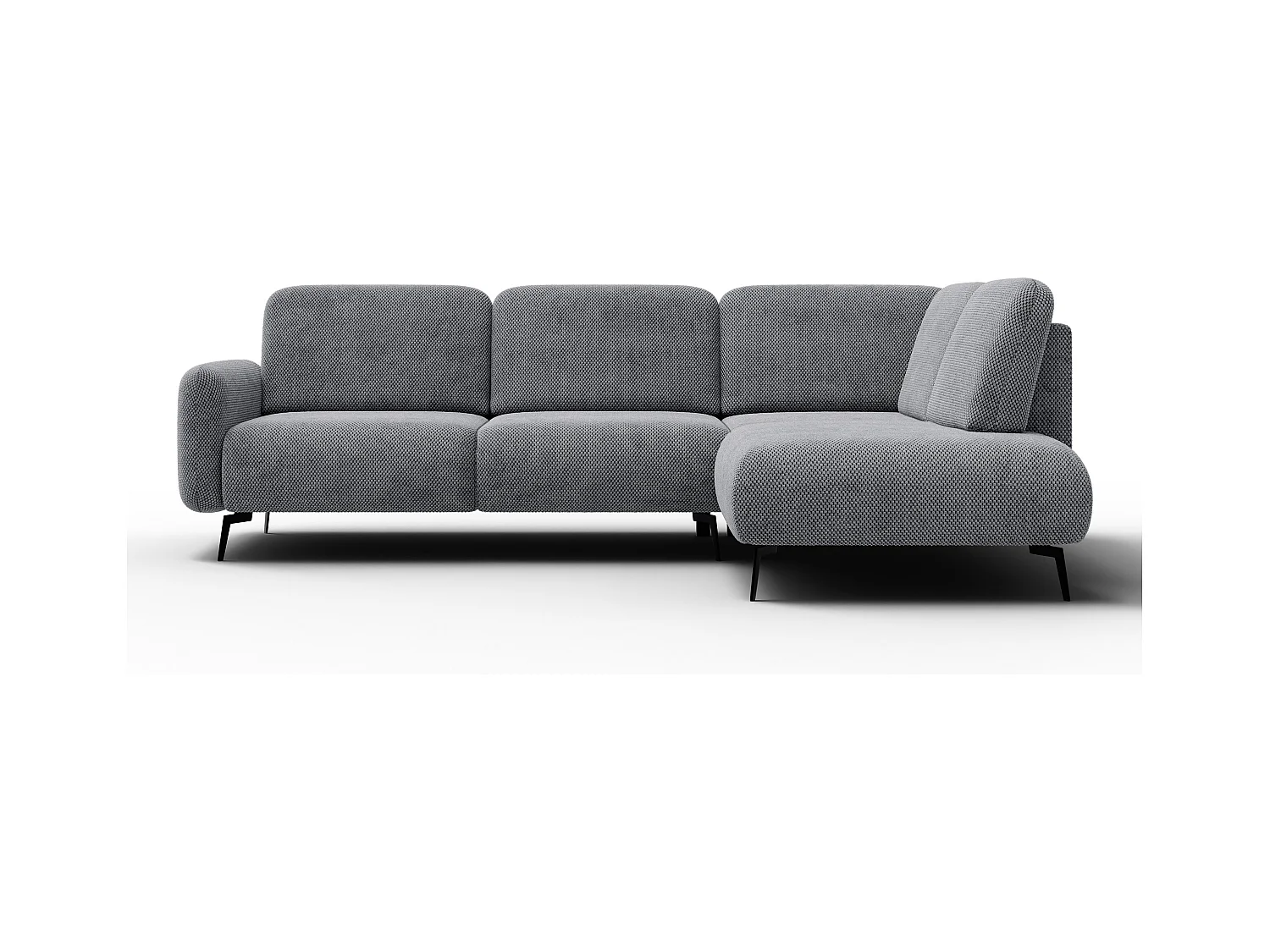 CANAPÉ D'ANGLE FEBE 5 places, tissu gris