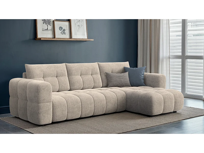 CLOUDI Ecksofa 4-Sitzer rechts, beige