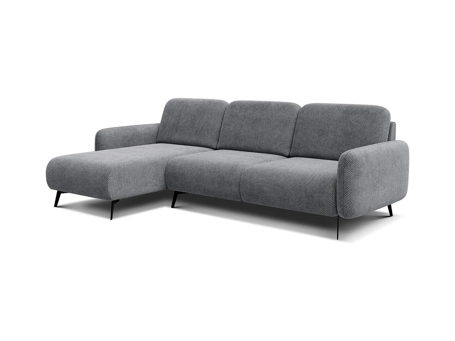 CANAPÉ D'ANGLE FEBE 4 places, tissu gris