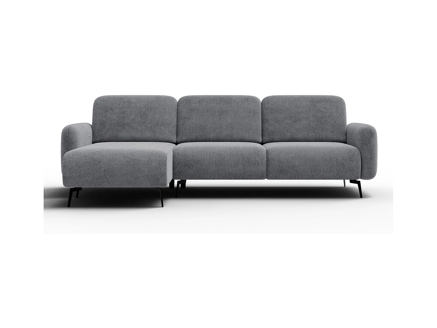 CANAPÉ D'ANGLE FEBE 4 places, tissu gris