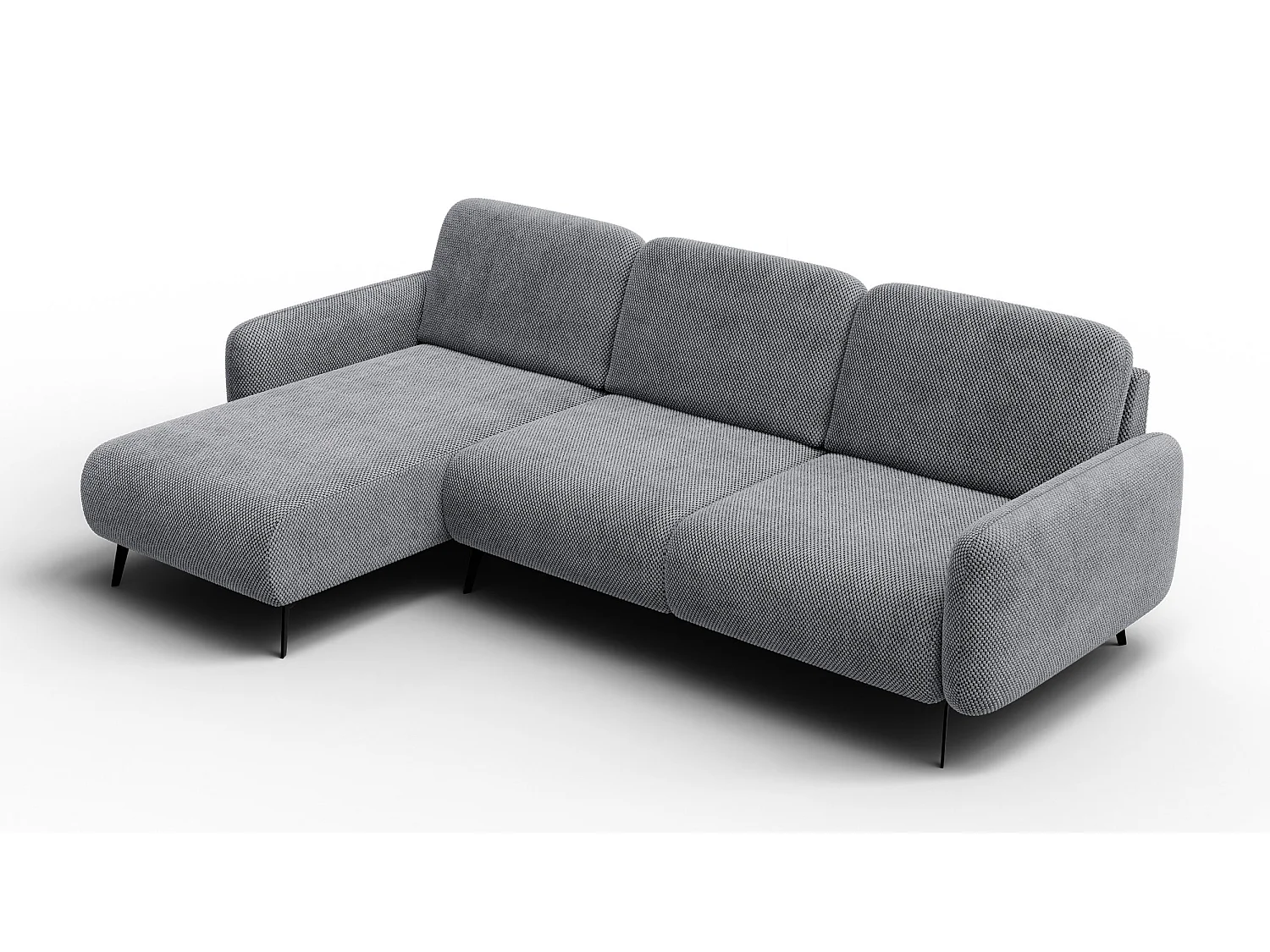 CANAPÉ D'ANGLE FEBE 4 places, tissu gris