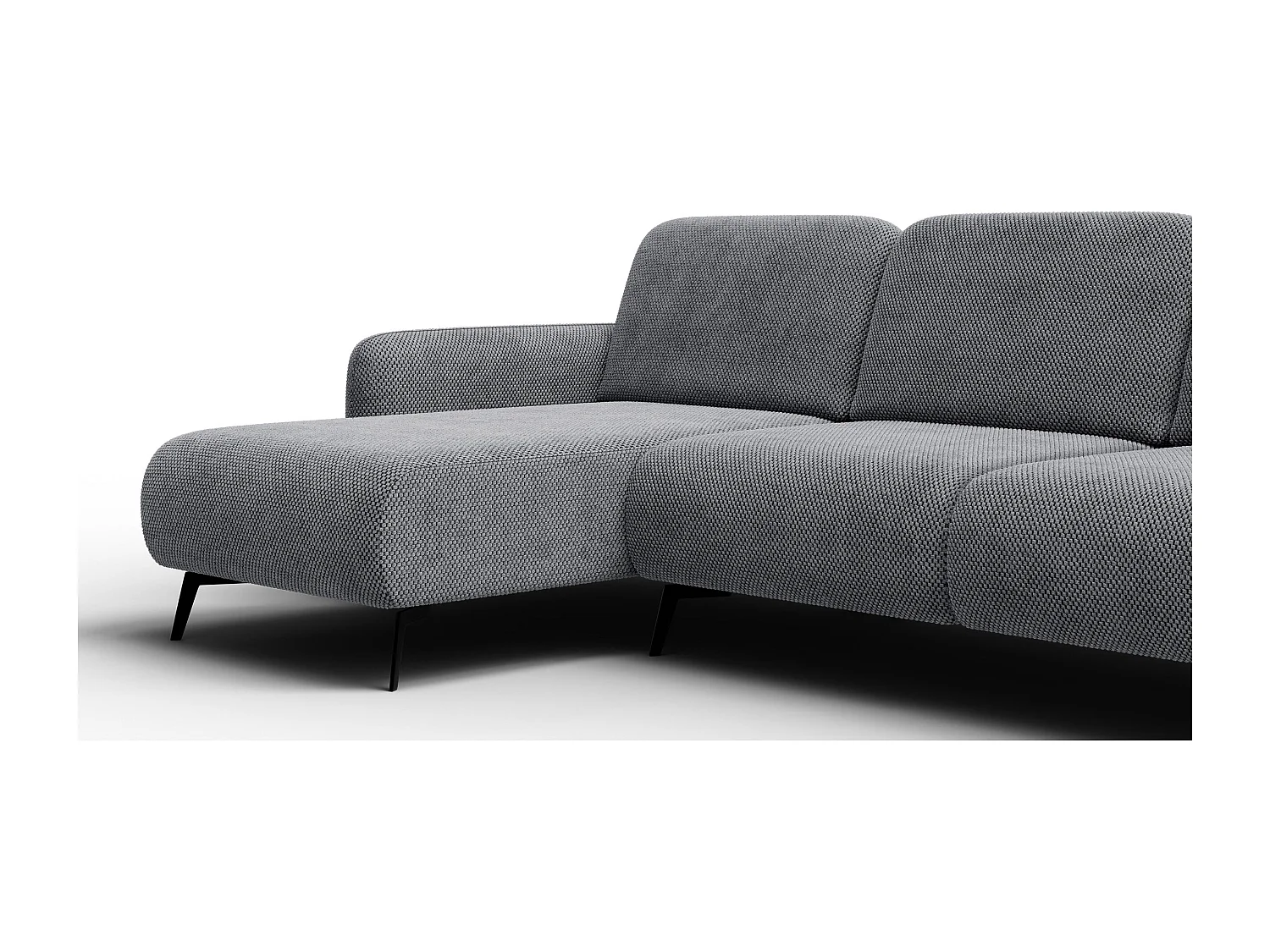 CANAPÉ D'ANGLE FEBE 4 places, tissu gris