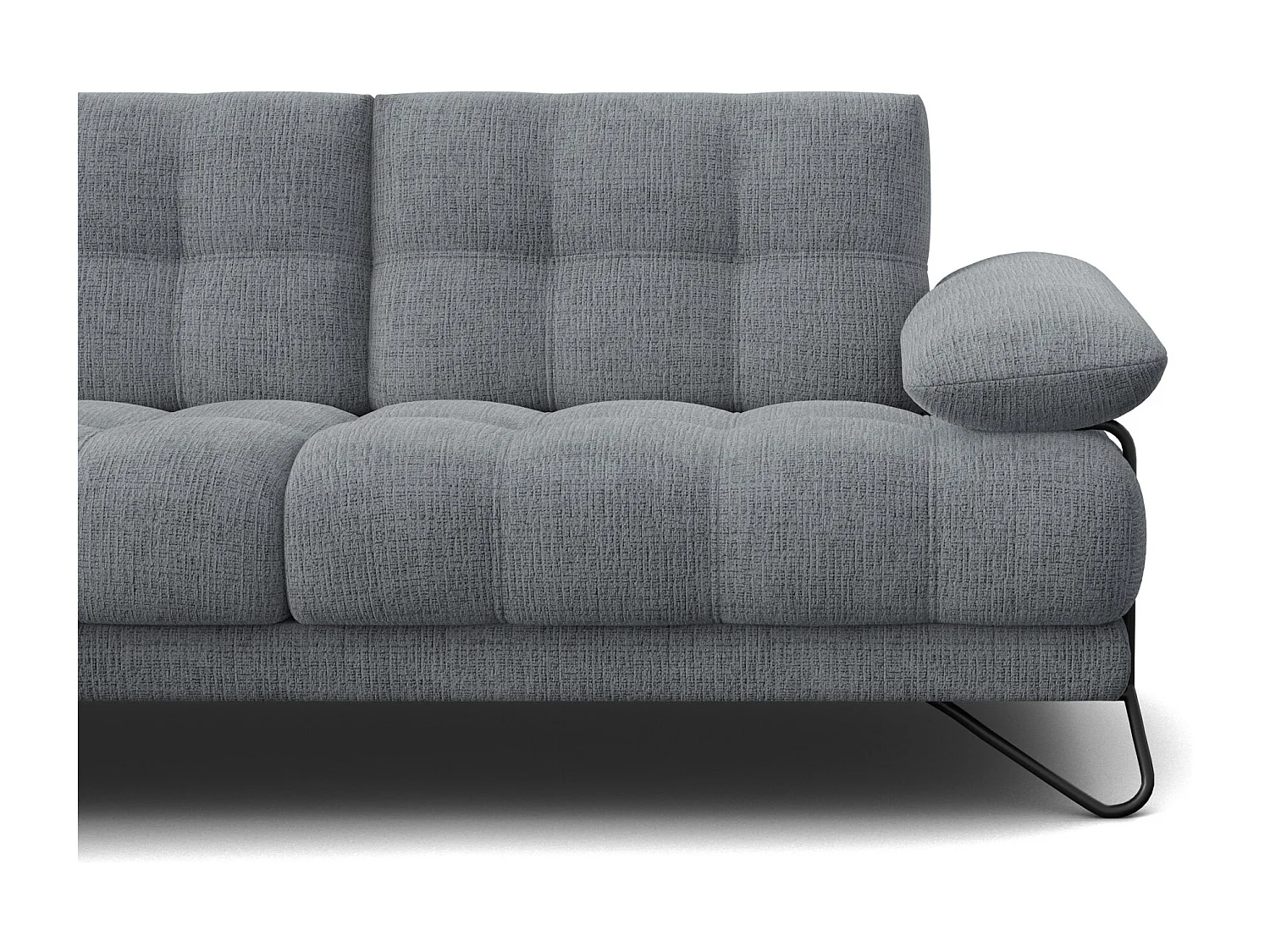 CANAPÉ D'ANGLE BUBBARA 4 places, tissu gris foncé