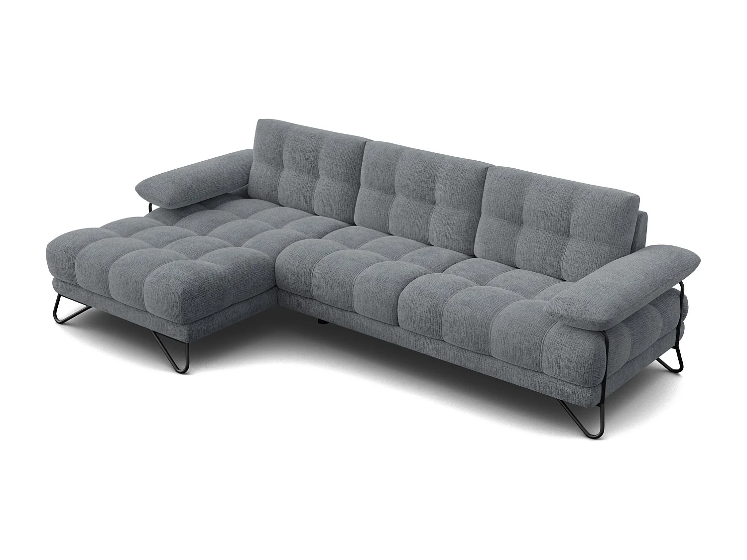 BUBBARA Ecksofa 4-Sitzer links, dunkelgrau