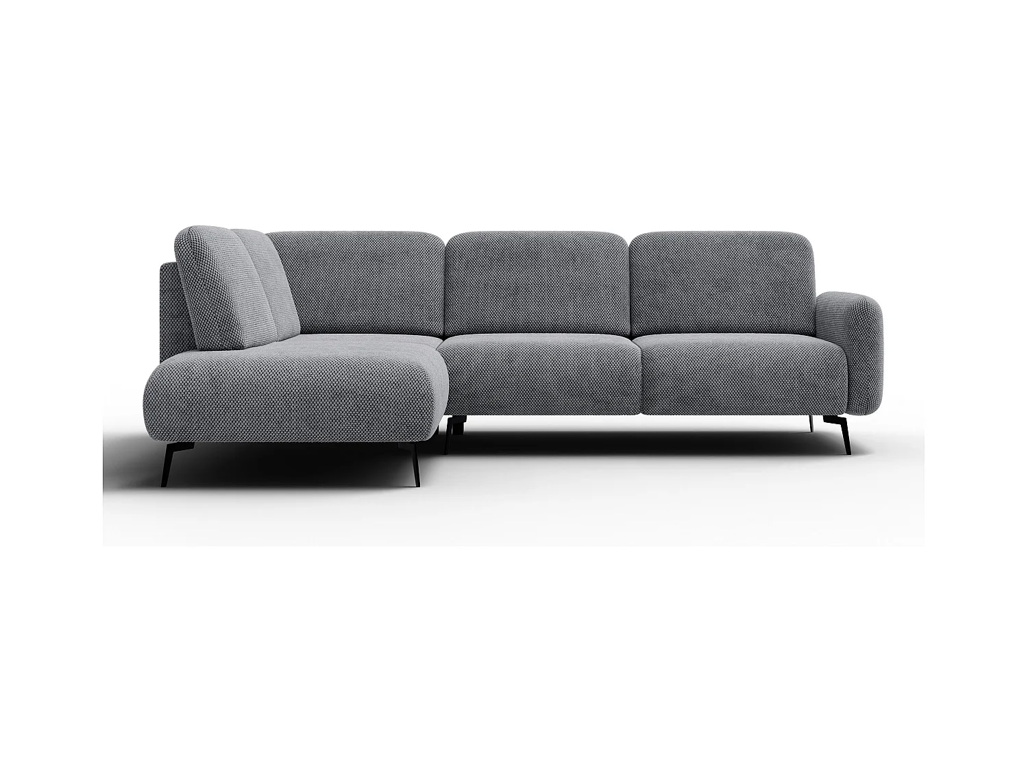 CANAPÉ D'ANGLE FEBE 5 places, tissu gris