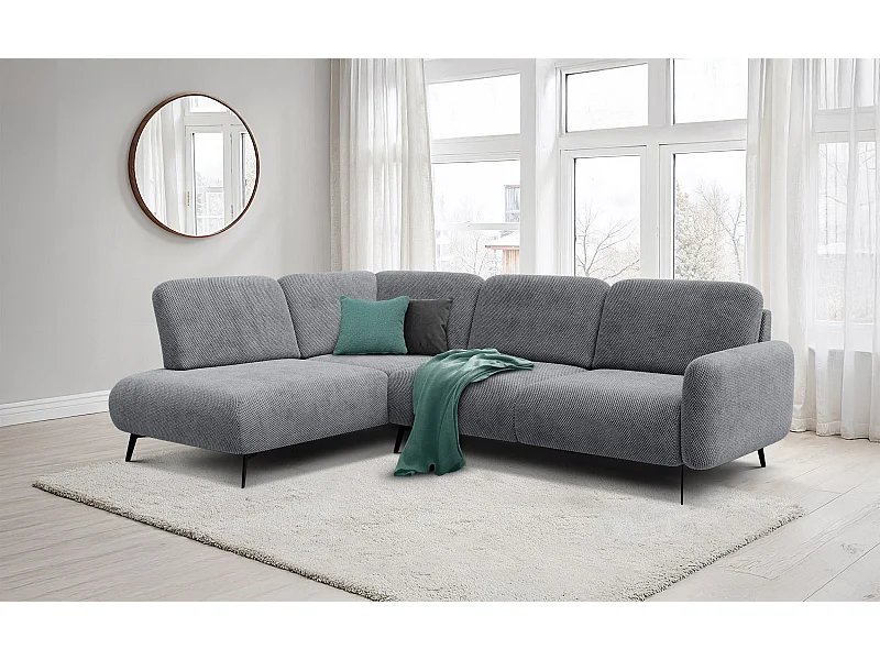 5-Sitzer-Ecksofa links FEBE, grau