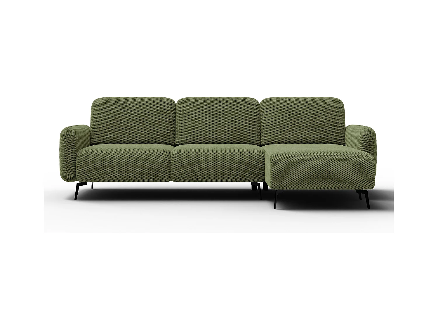 CANAPÉ D'ANGLE FEBE 4 places, tissu olive