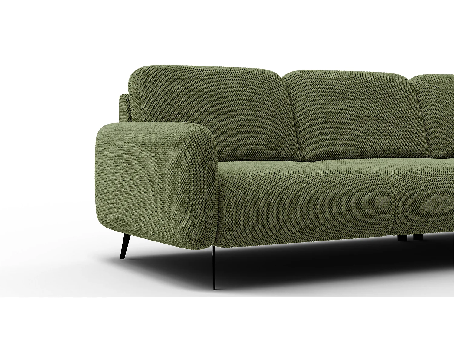 CANAPÉ D'ANGLE FEBE 4 places, tissu olive