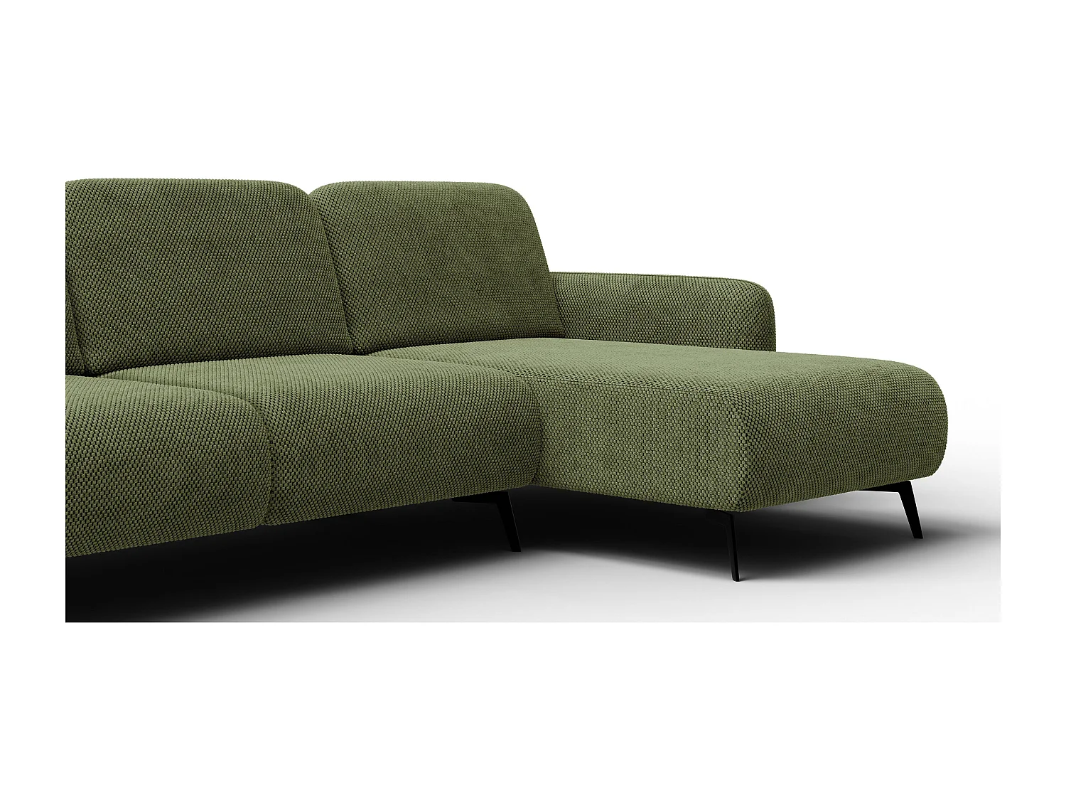 CANAPÉ D'ANGLE FEBE 4 places, tissu olive