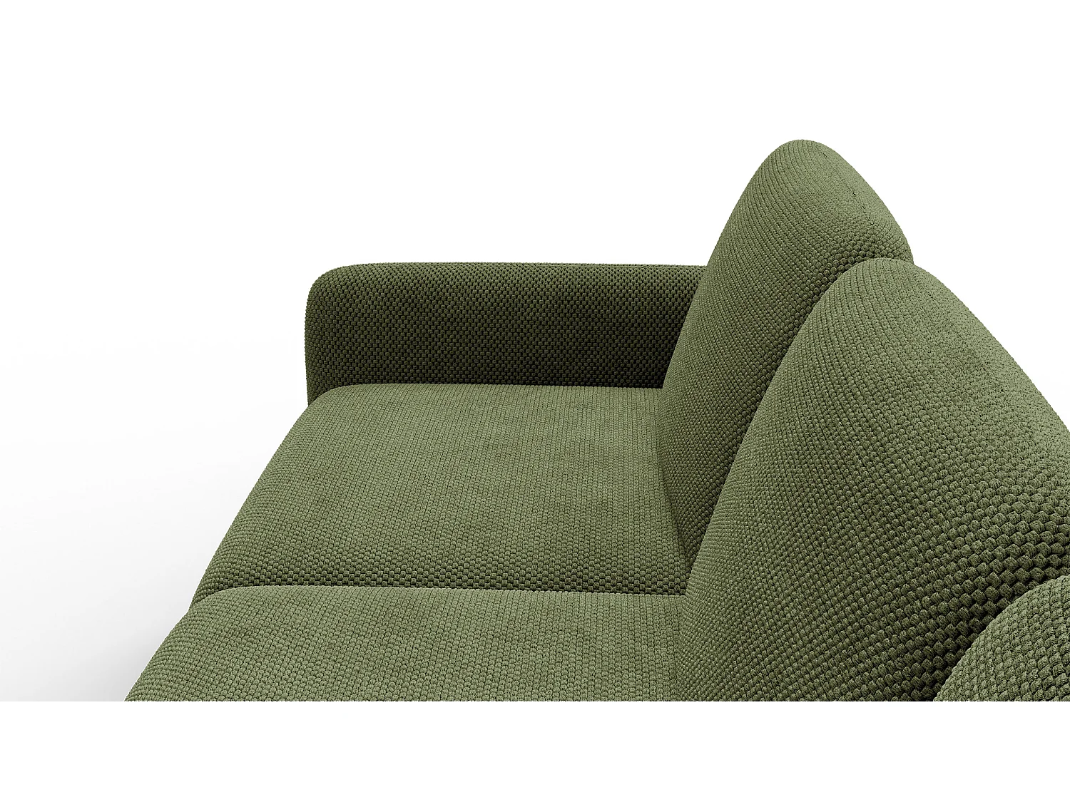 CANAPÉ D'ANGLE FEBE 4 places, tissu olive