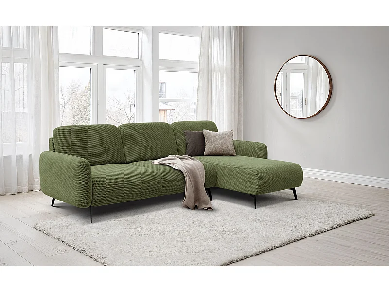 Ecksofa 4-Sitzer rechts FEBE, olivgrün