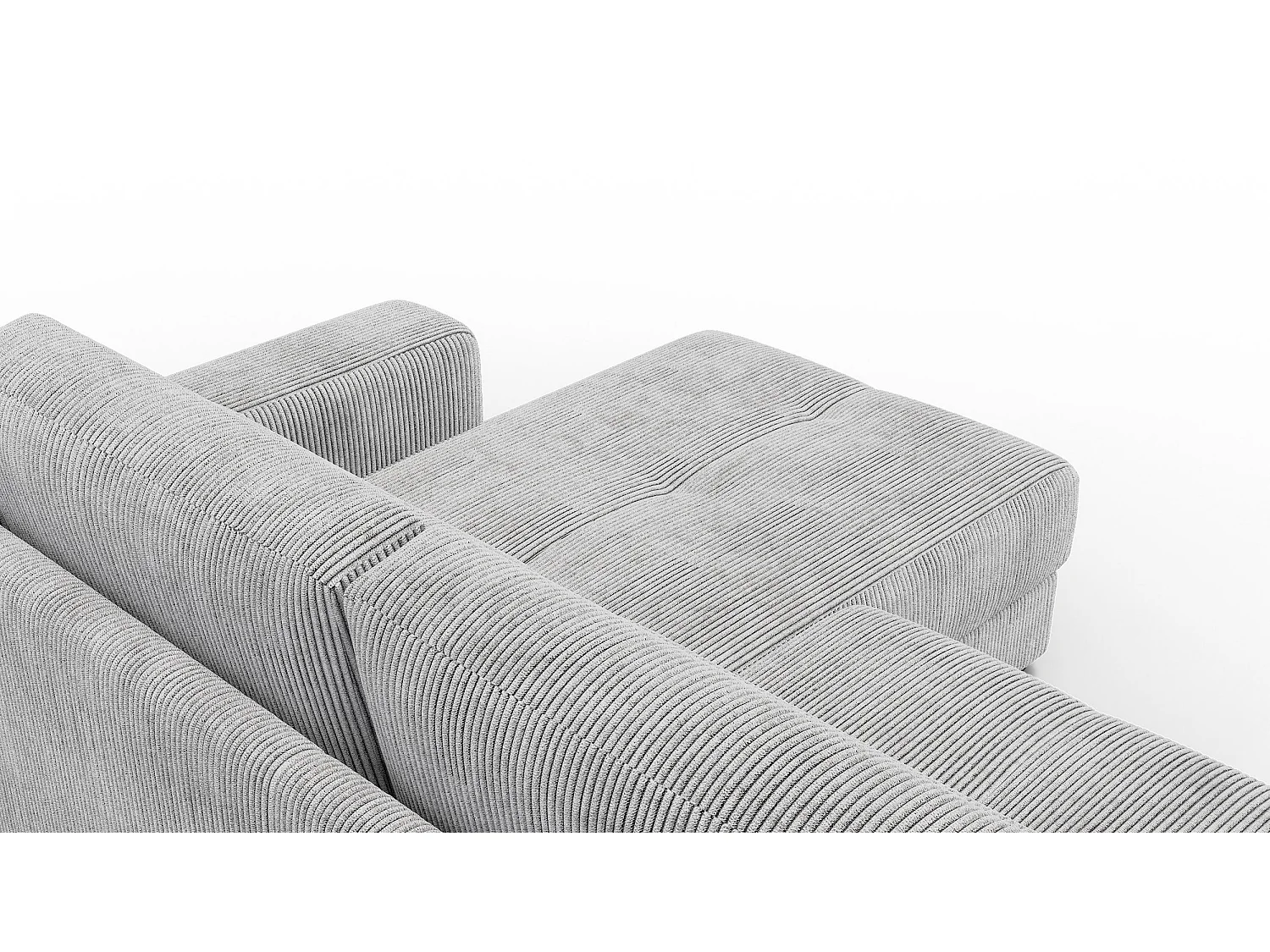 CANAPÉ D'ANGLE OLI 4 places, tissu gris clair