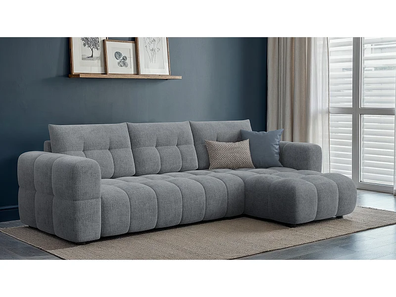 CANAPE D'ANGLE CLOUDI 4 places, gris foncé